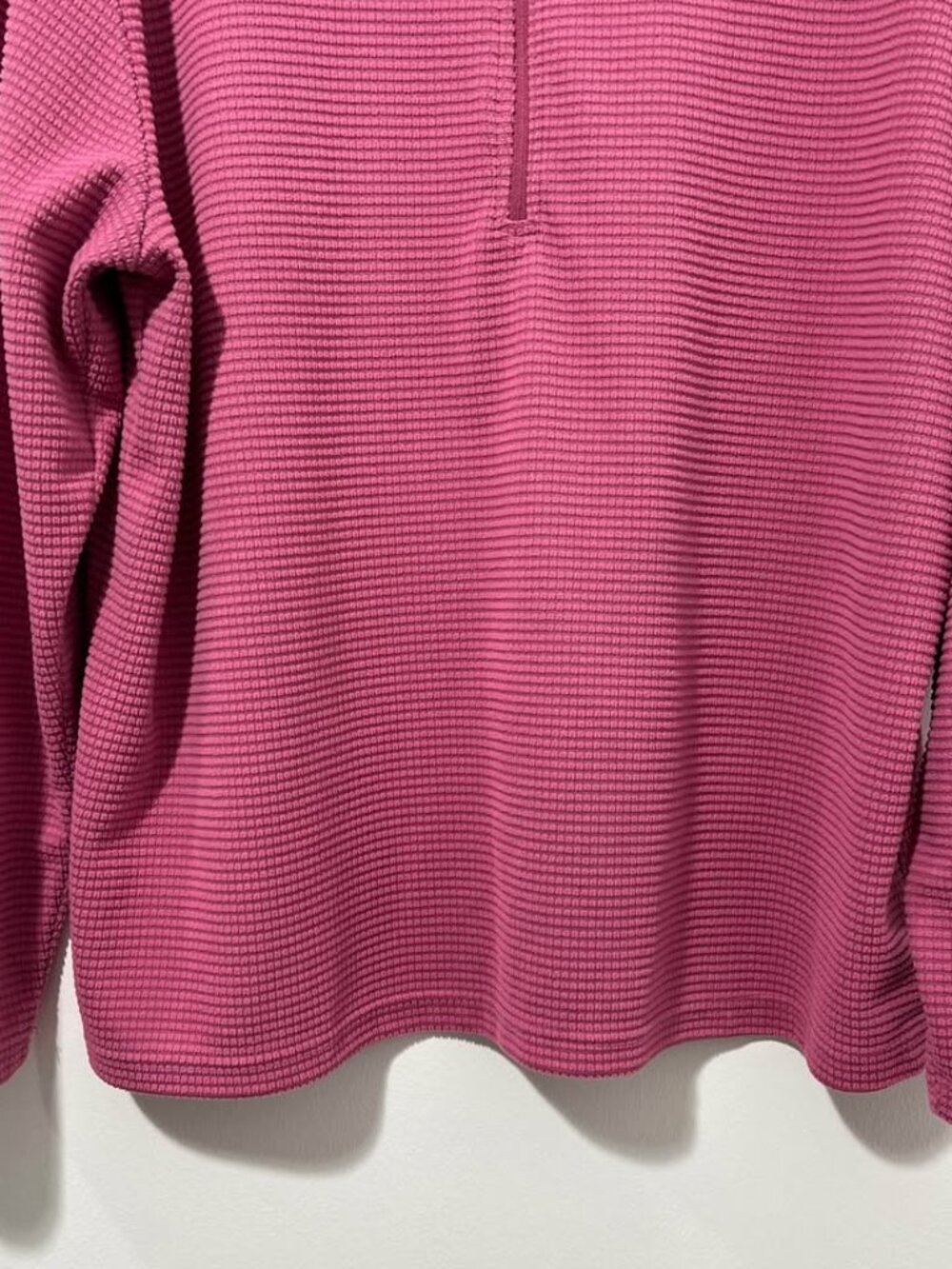 Simply Southern Pink Textured Grid Fleece 1/4 Zip Mock Neck Pullover [size L] - Picture 7 of 11
